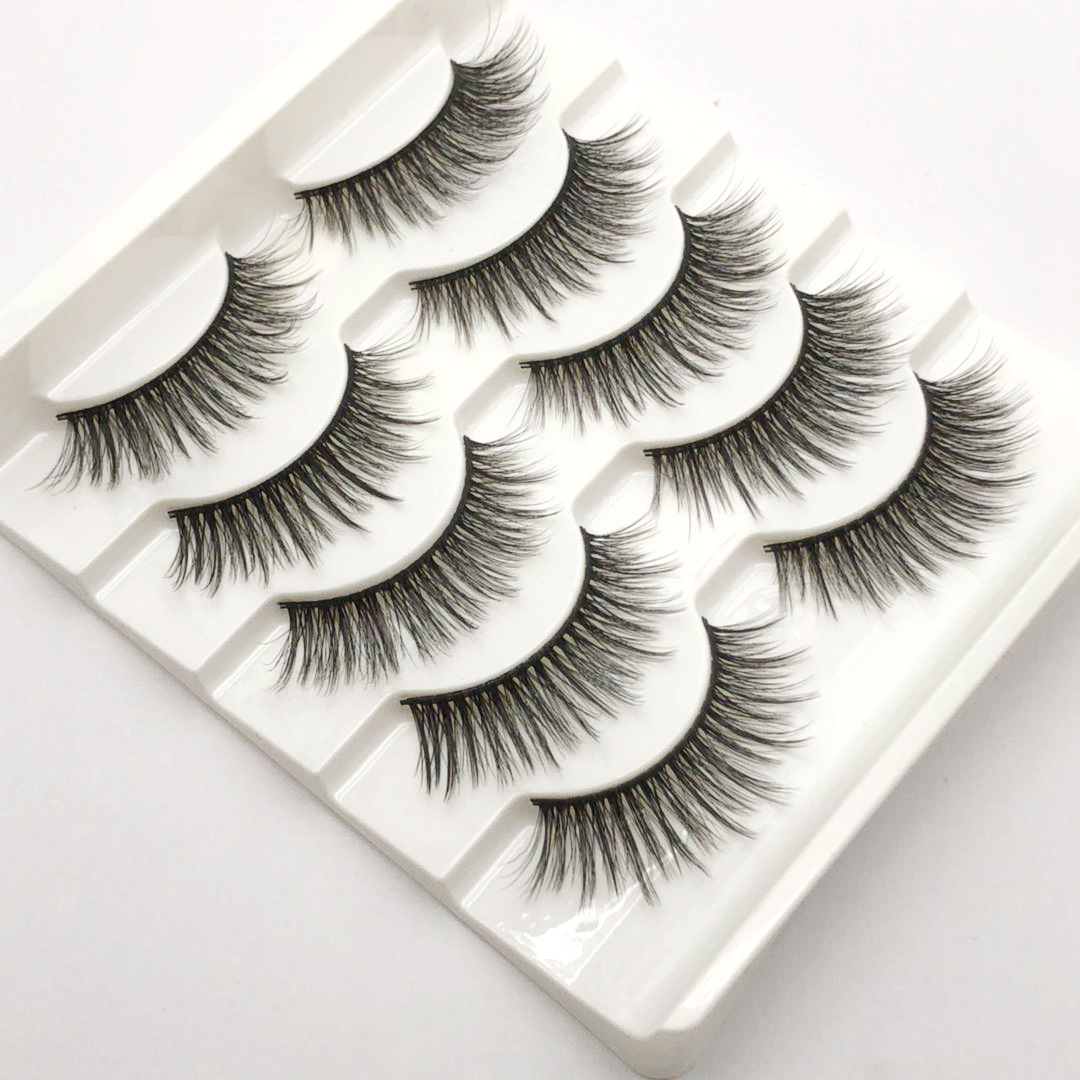 5 Double Pairs of False Eyelashes 3D Chemical Fiber Three-Dimensional Multi-Layer Black Hard Thick False Eyelashes Source Factory Eyelash