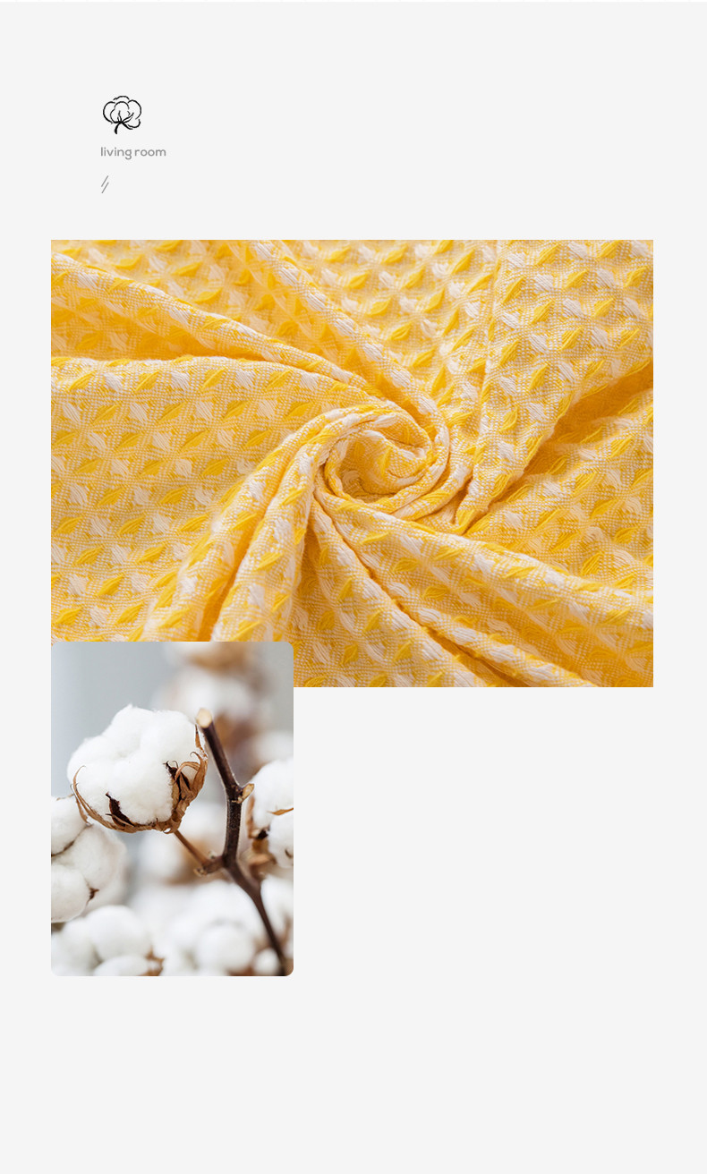 2020秋冬新款无印风全棉包边华夫格盖毯舒适柔软午睡毯子厂家直销