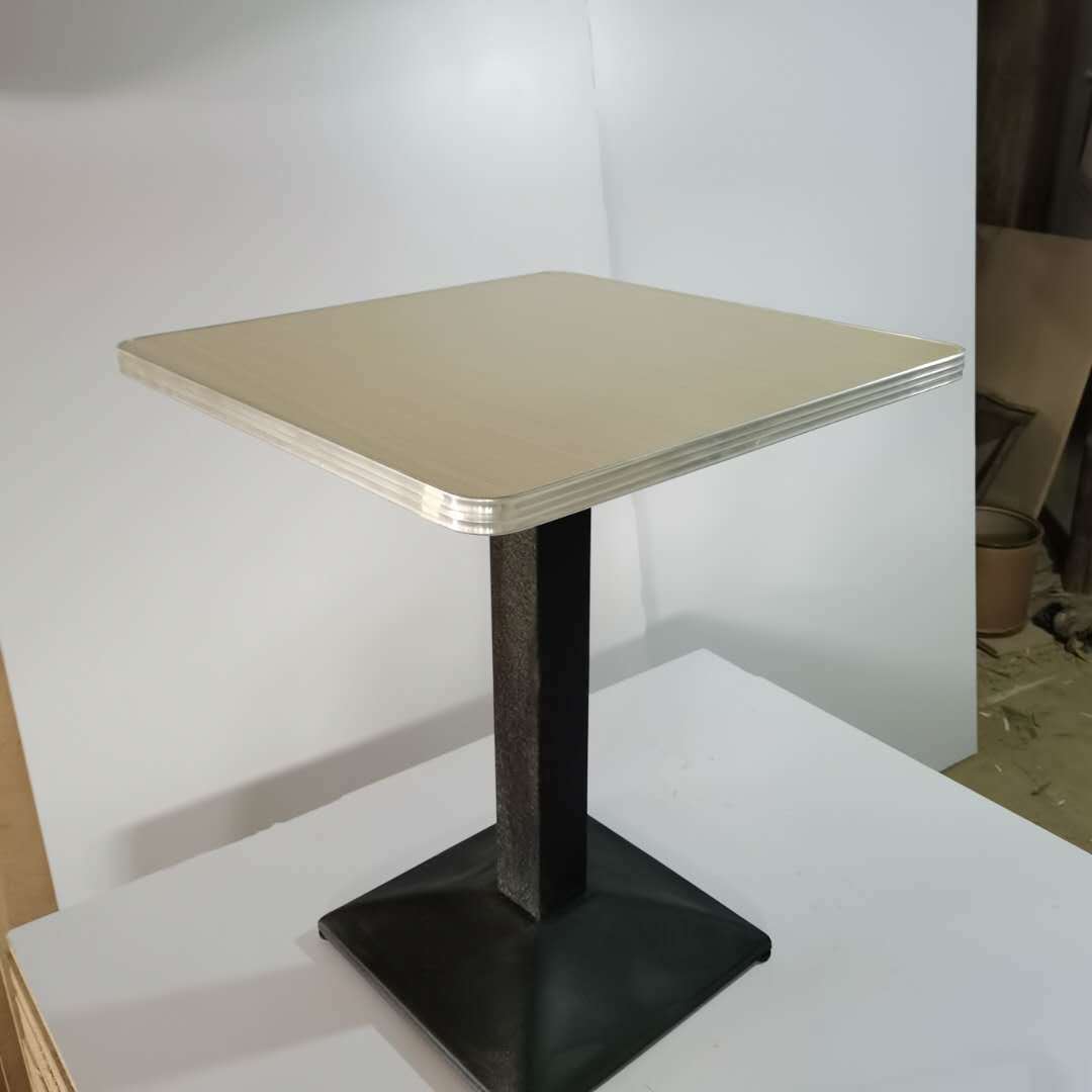 厂家现货多层板快餐桌防火板铝合金边桌面批发小吃店餐桌椅组合