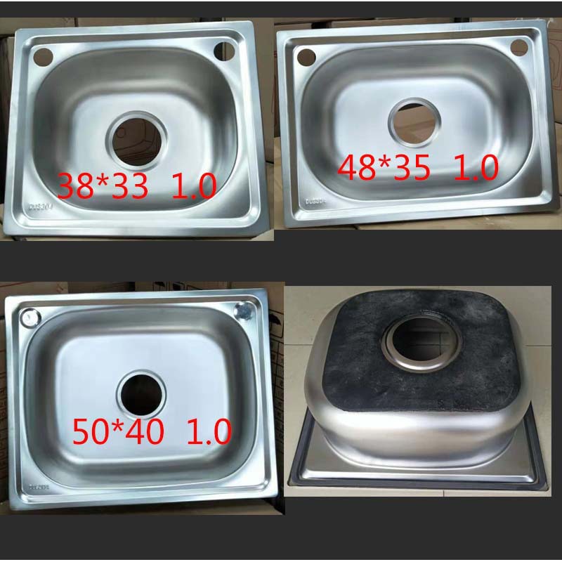 Kitchen Sink Stainless Steel Vegetable Washing Basin Drop-in Sink 201 Single Sink Vegetable Washing Sink Kitchen Sink Small Single Basin