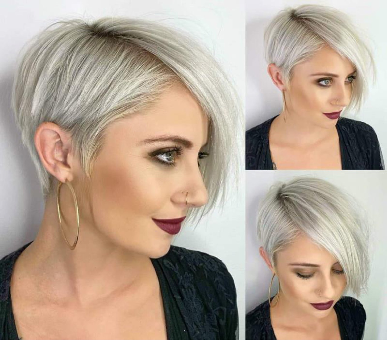 外贸欧美女士假发漂染混色偏分齐耳短发 化纤高温丝头套工厂批发