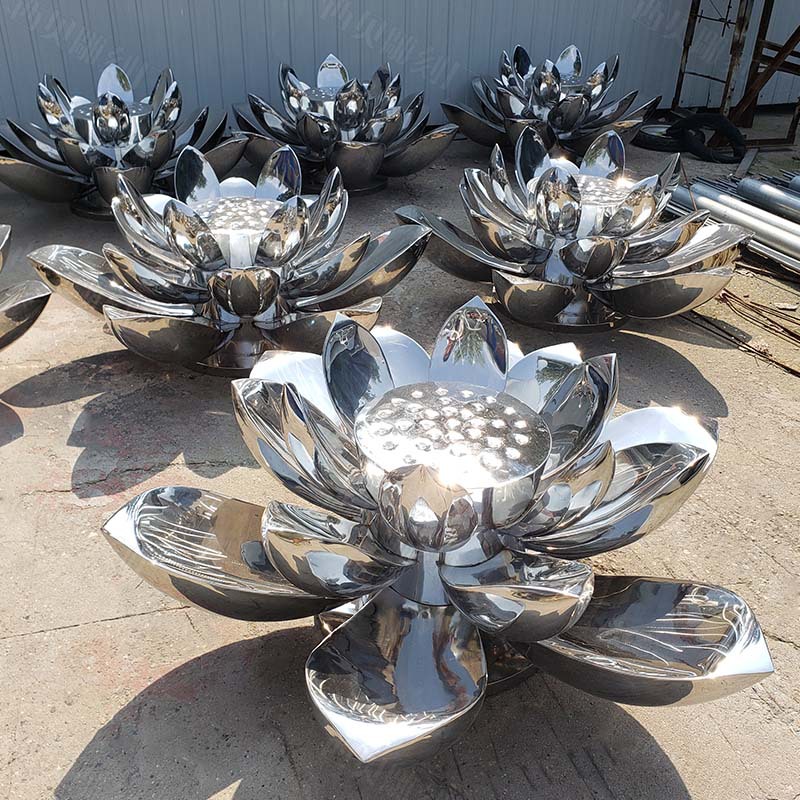 不锈钢金属莲花 镜面效果 厂家销售现货供应 不锈钢荷花雕塑