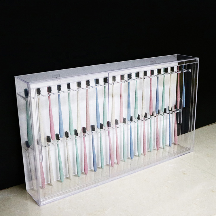 牙刷展示盒透明亚克力多支牙齿陈列盒店面收纳展示牙刷架子防尘盒