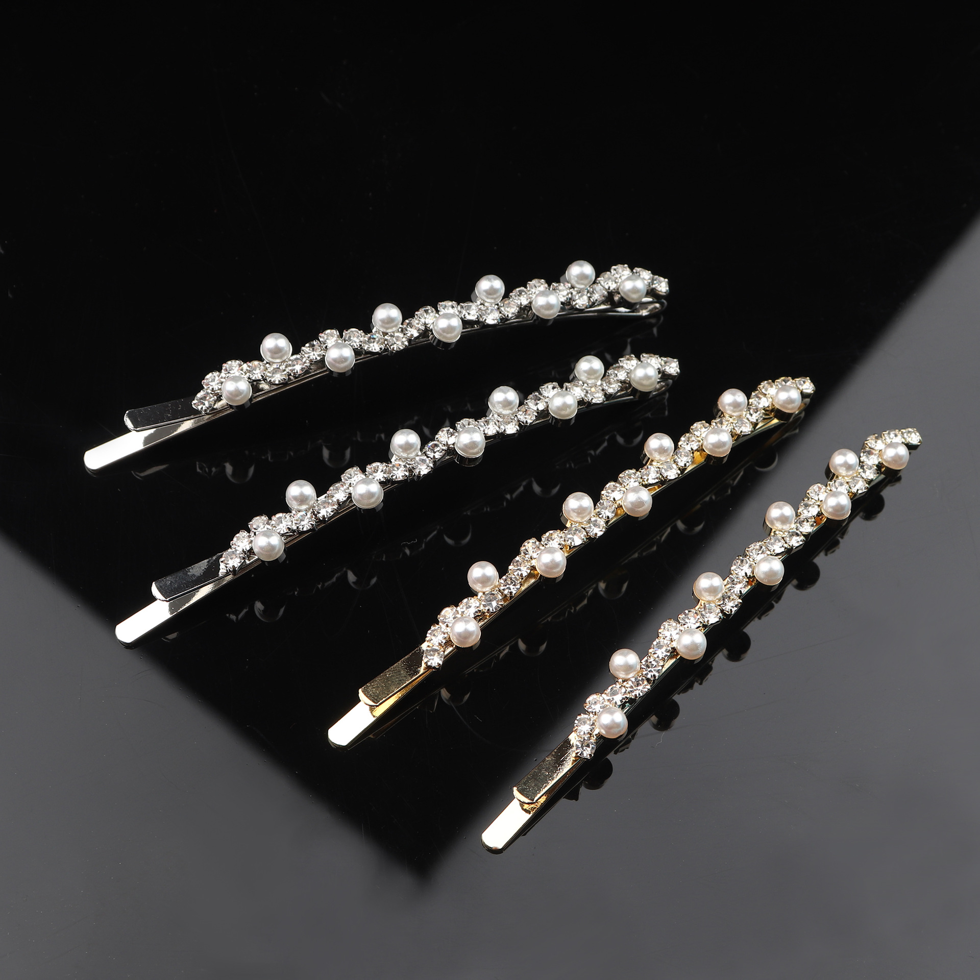 Youth Korean Style Pearl Barrettes Korean Side Clip Alloy Word Clip Maiden Pearl Hairware Accessories