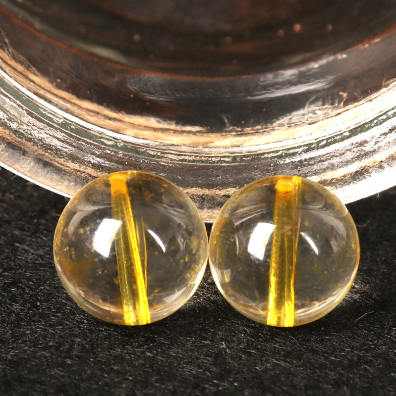 原矿黄水晶半成品水晶散珠diy手链项链配珠隔珠脚链流苏小珠子