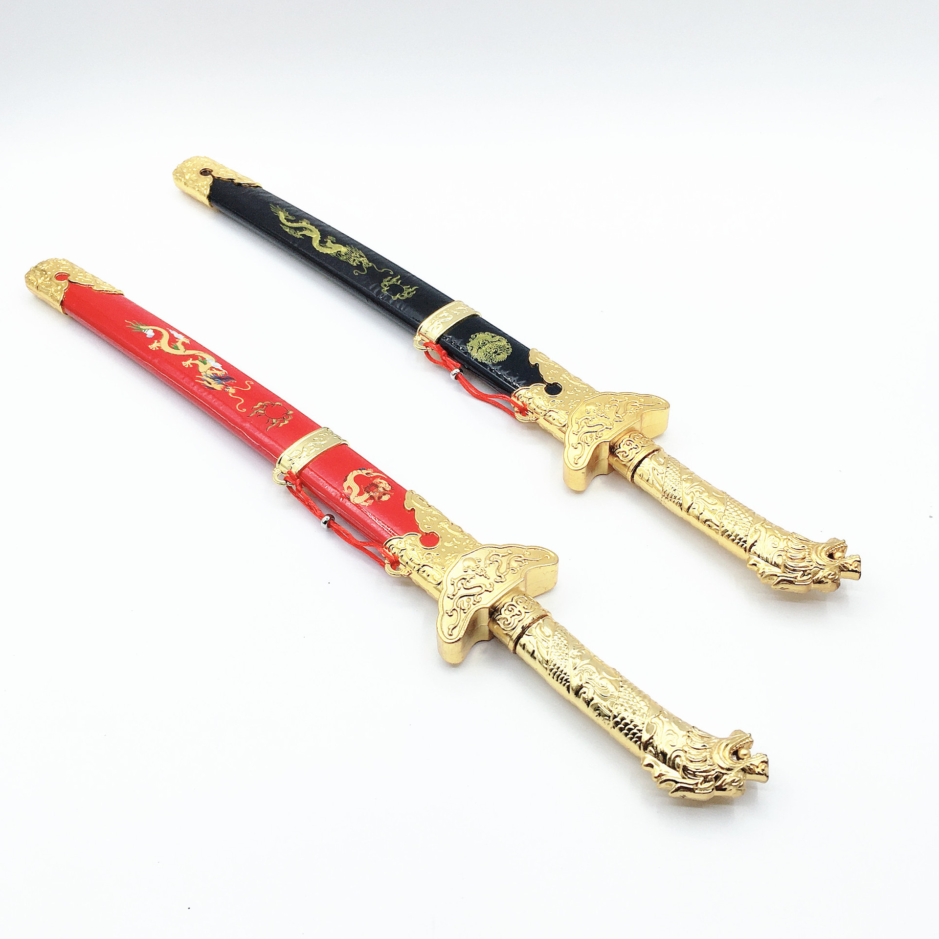 厂家直销龙头刀木质玩具刀 儿童木制带鞘电镀玩具刀竹木刀剑批发