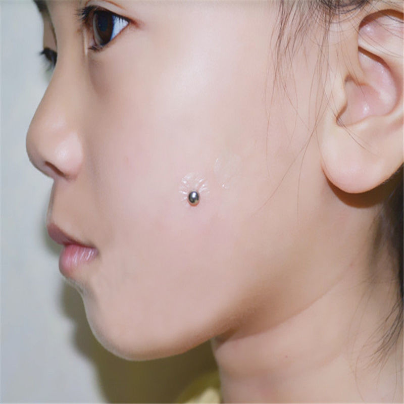 唇钉假无洞个性无孔不穿孔可以贴的酒窝钉眉钉恶魔钉鼻钉脸颊钉新