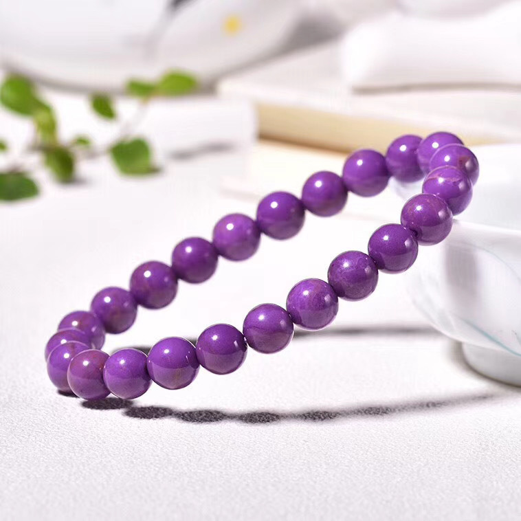 优化紫云母单圈手串简约紫色几何型手链女款饰品单圈手链紫云母
