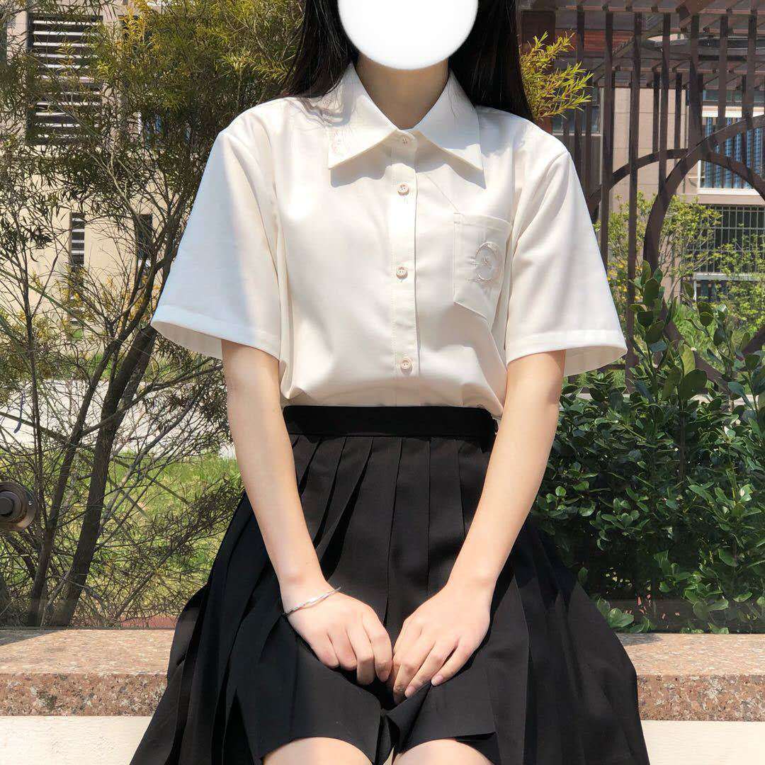 2020夏季新款月下鹤jk制服日系学院风百塔衬衫情侣衬衫长袖短袖