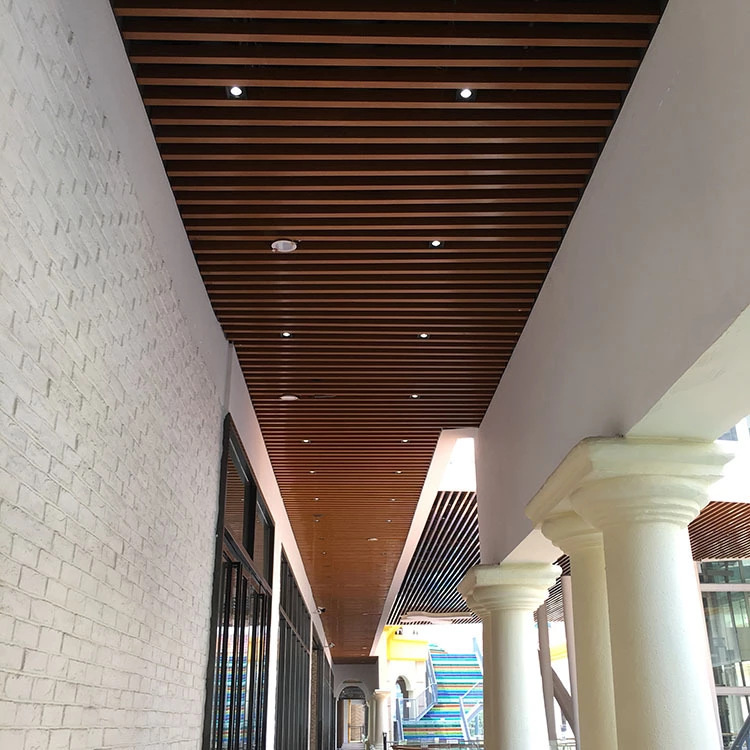 学校过道吊顶铝格栅办公楼走道铝方通商场回廊空心凹槽铝方管