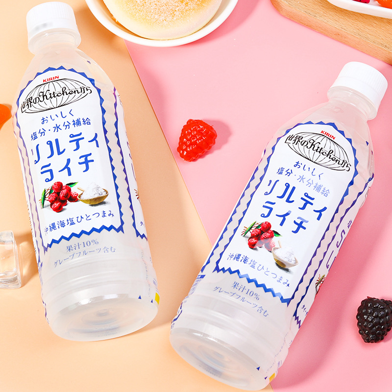 日本进口麒麟kirin海盐荔枝味复合果汁饮料夏日清凉饮料500ml批发