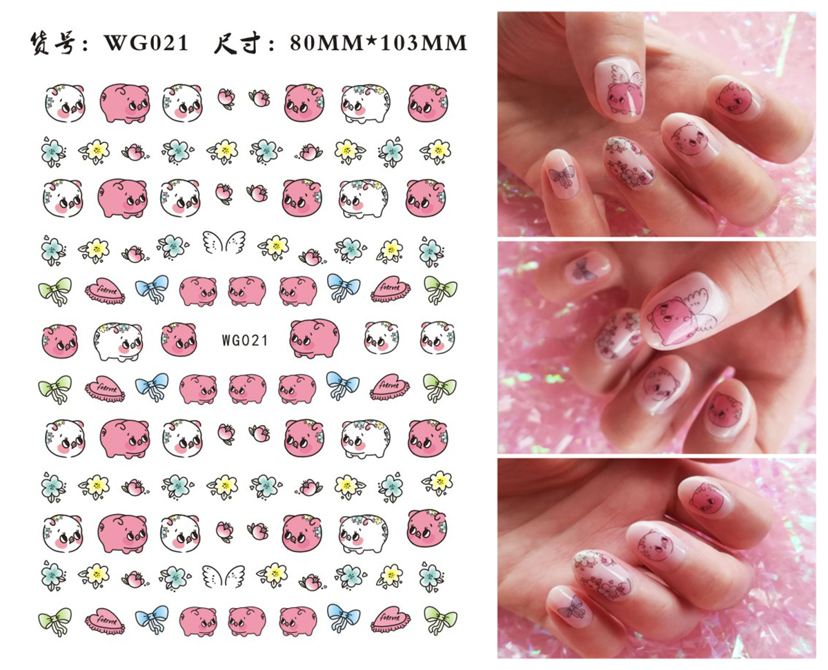 WG Cute Cartoon Children's Nail Stickers Nail Stickers Snoopy Nail Beauty Applique Gifts Nail Sticker