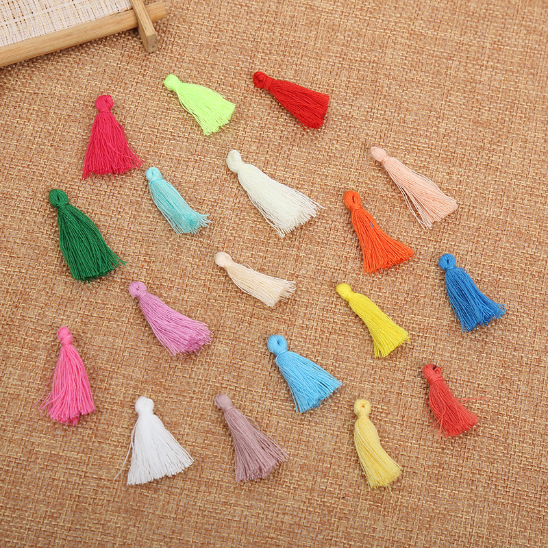 handmade cotton fringe small tassel candy color jewelry hanging ear color hanging ear fringe clothing accessories factory wholesale
