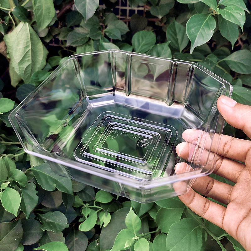 现货一次性透明果蔬盒 500g八角盒1斤装pet透明塑料吸塑鲜果切盒