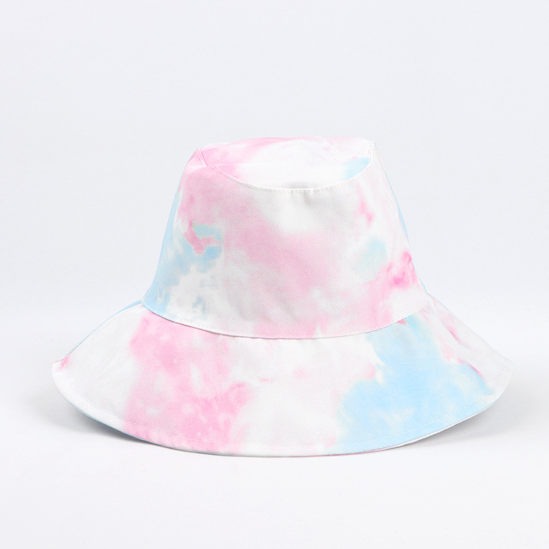 Korean Style Fashion Painted Bucket Hat Men's and Women's Spring and Summer Tie-Dyed Colorful Ethnic Style Sun-Proof Basin Hat Outdoor Sun Hat