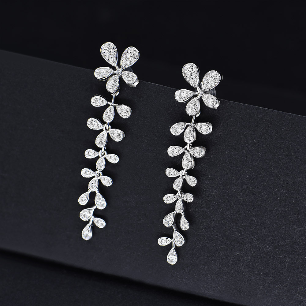诗佩新款s925纯银四叶草耳坠少女耳环新年礼物工厂直供一件代发