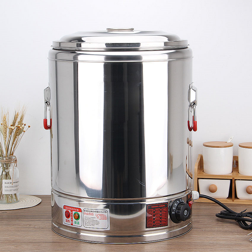 304电热蒸煮桶 不锈钢保温桶商用茶水桶双层大容量烧水桶开水桶