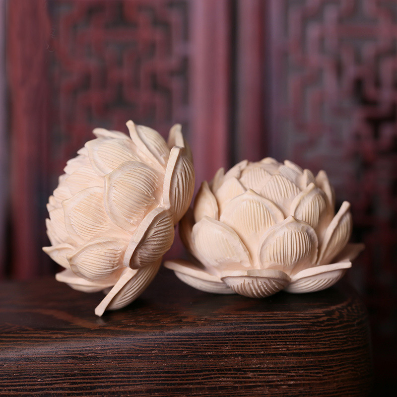 黄杨木莲花莲蓬吊坠毛衣链背云diy饰品配件diy雕刻木雕配饰