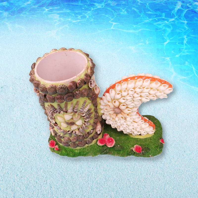 海螺贝壳工艺品月亮笔筒创意摆件地摊夜市手工制作创意礼品