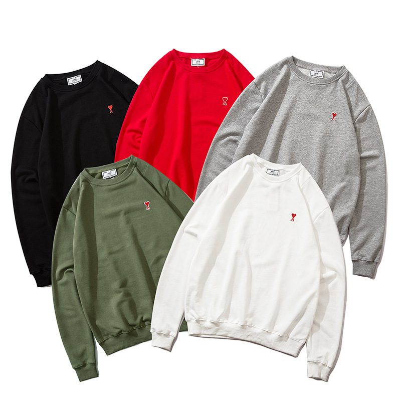 2020秋冬款青少年经字母a红心小爱心圆领套头潮流休闲卫衣