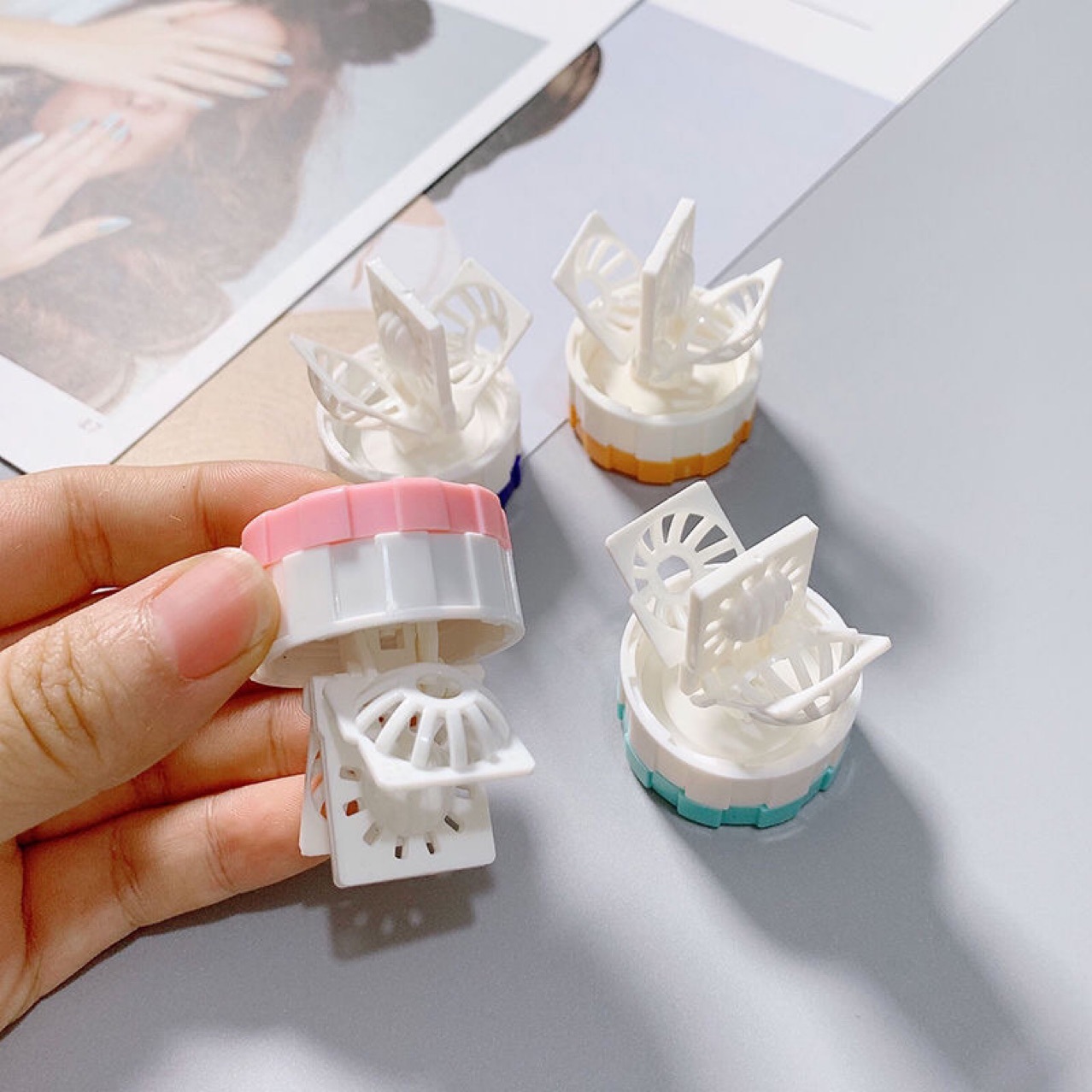 美瞳清洗器手动旋转清洗仪器透明瓶子隐形眼镜清洗ins简约便携