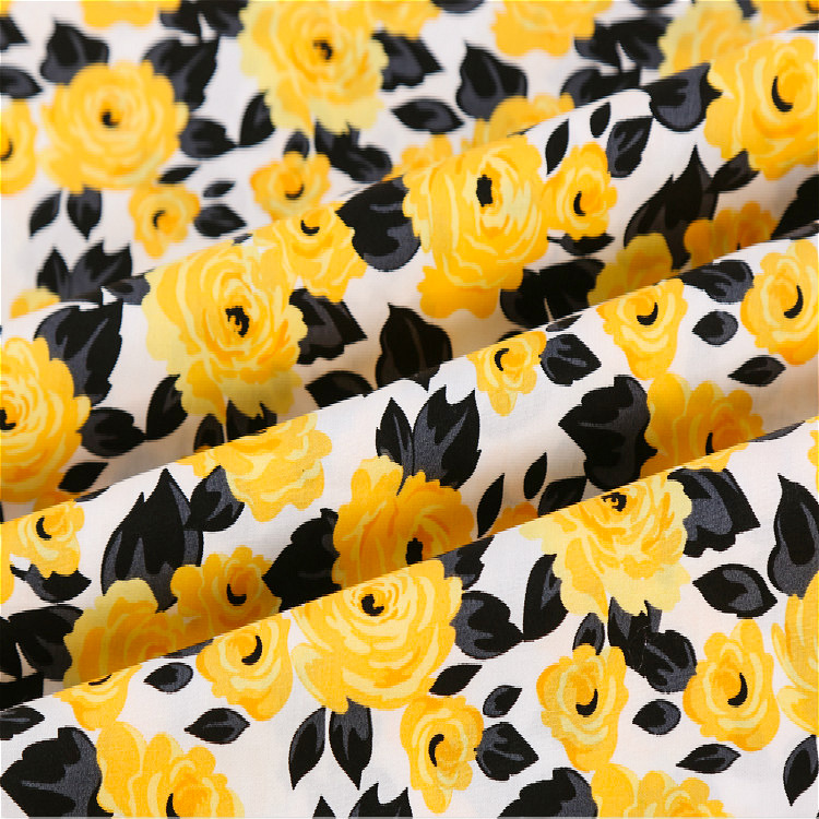 直销人棉面料绵绸印花睡衣布料户外服衬衫人造棉植物印花定制