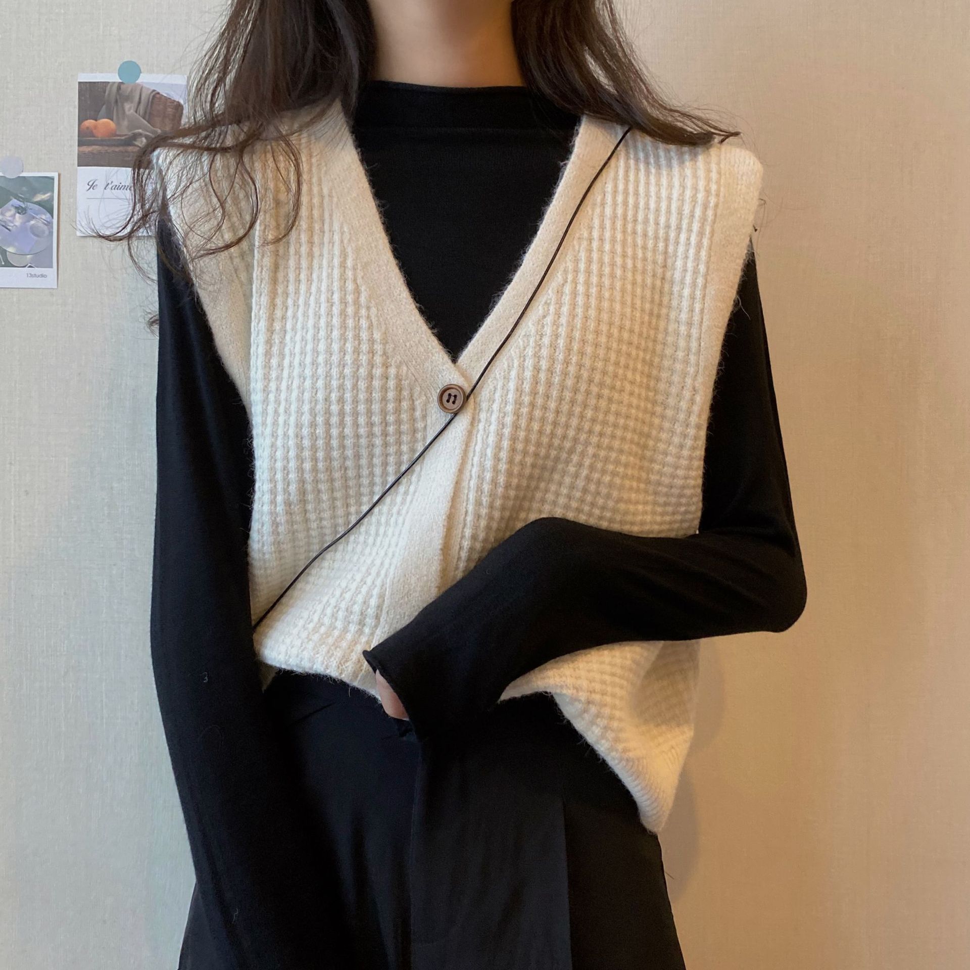 Design Sense Knitted Vest Coat Women's Autumn and Winter 2020 New Korean-Style Fashionable Sweater Autumn Sleeveless Top