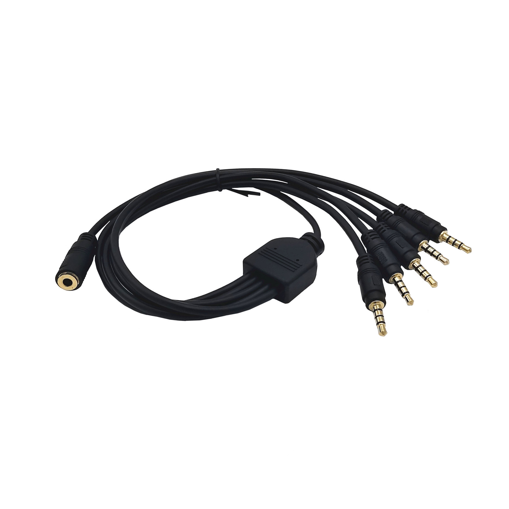 5mm 4级母一分五公音频线手机耳机转音箱连接线电脑音频输出线