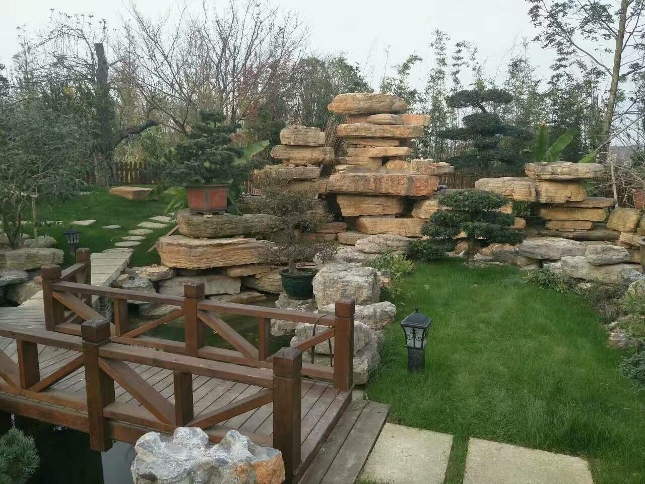 假山设计假山施工假山制作山东千层石龟纹石假山石批发