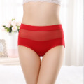 High Waist Underwear for Women 95% Cotton plus Size Comfortable Breathable Sexy Mesh Body Shaping Mom Middle-Aged and Elderly Triangle Shorts