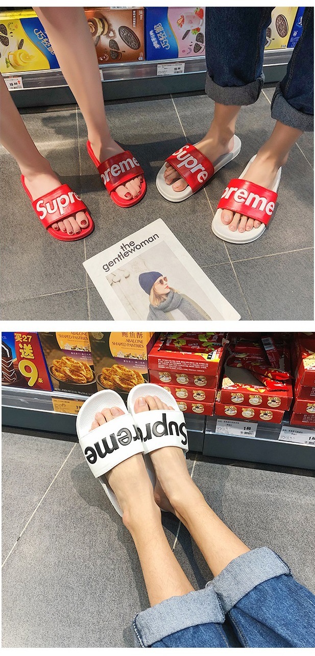 2020夏季新款字母休闲凉拖一字平跟男女凉鞋时尚防滑拖鞋厂家直销