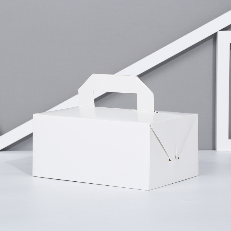 批发白卡纸外卖打包盒定制手提食品包装盒精美折叠纸盒可定做logo