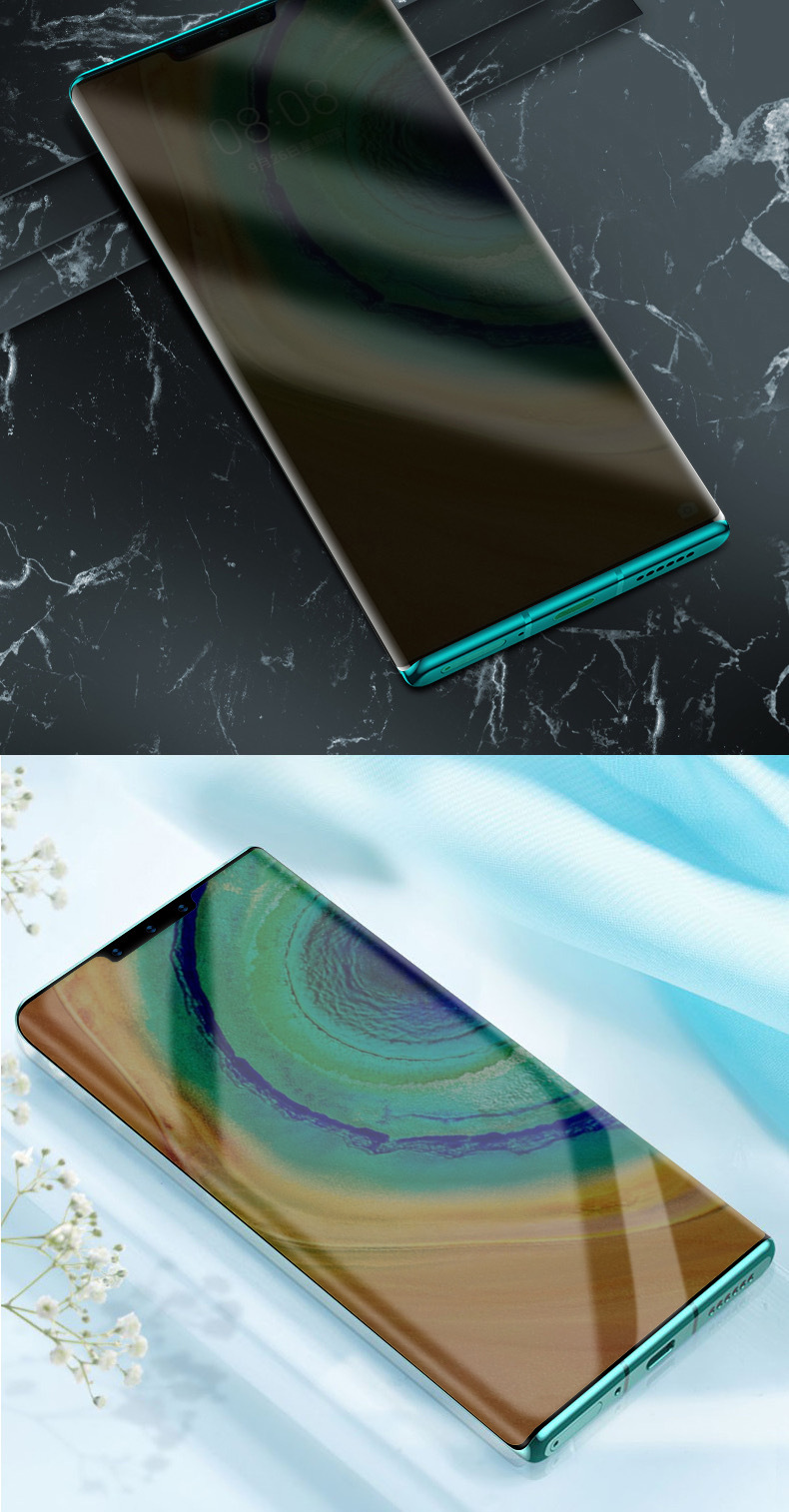 华为mate30pro防窥钢化玻璃膜荣耀nova7p30p40pro曲面屏手机贴膜