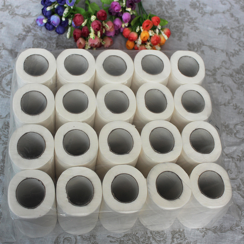 厂家直销酒店空心卷纸巾40克120卷宾馆厕所用小卷纸原生木浆3层加