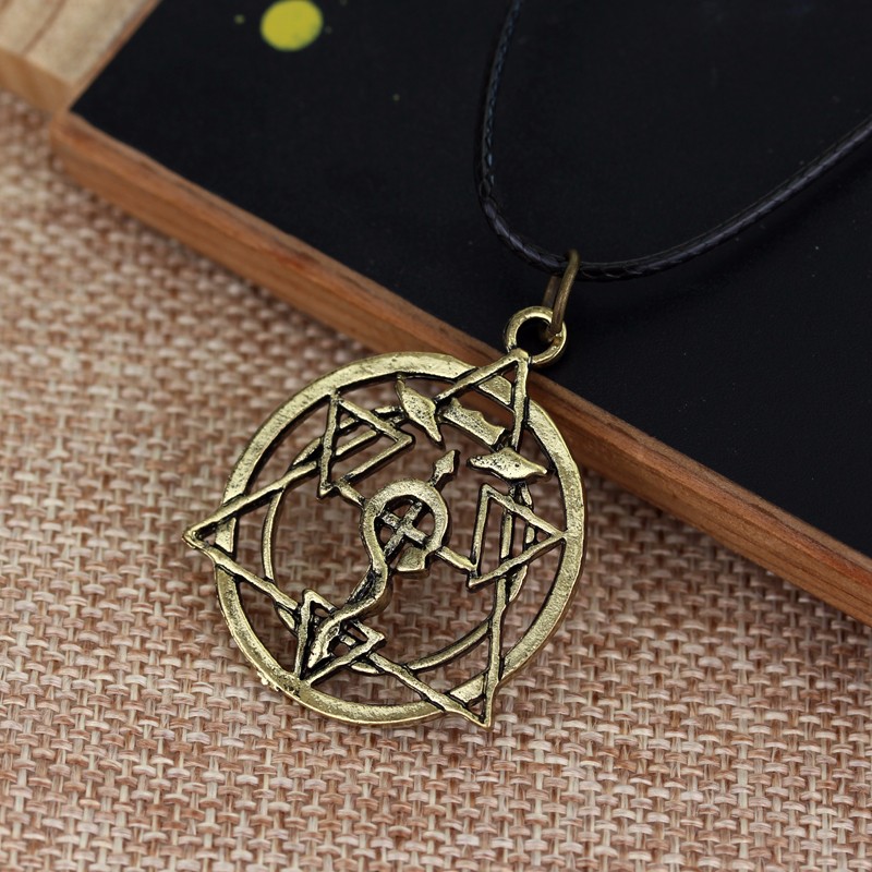 跨境货源动漫周边钢之炼金术士logo标志吊坠项链个性颈链毛衣链