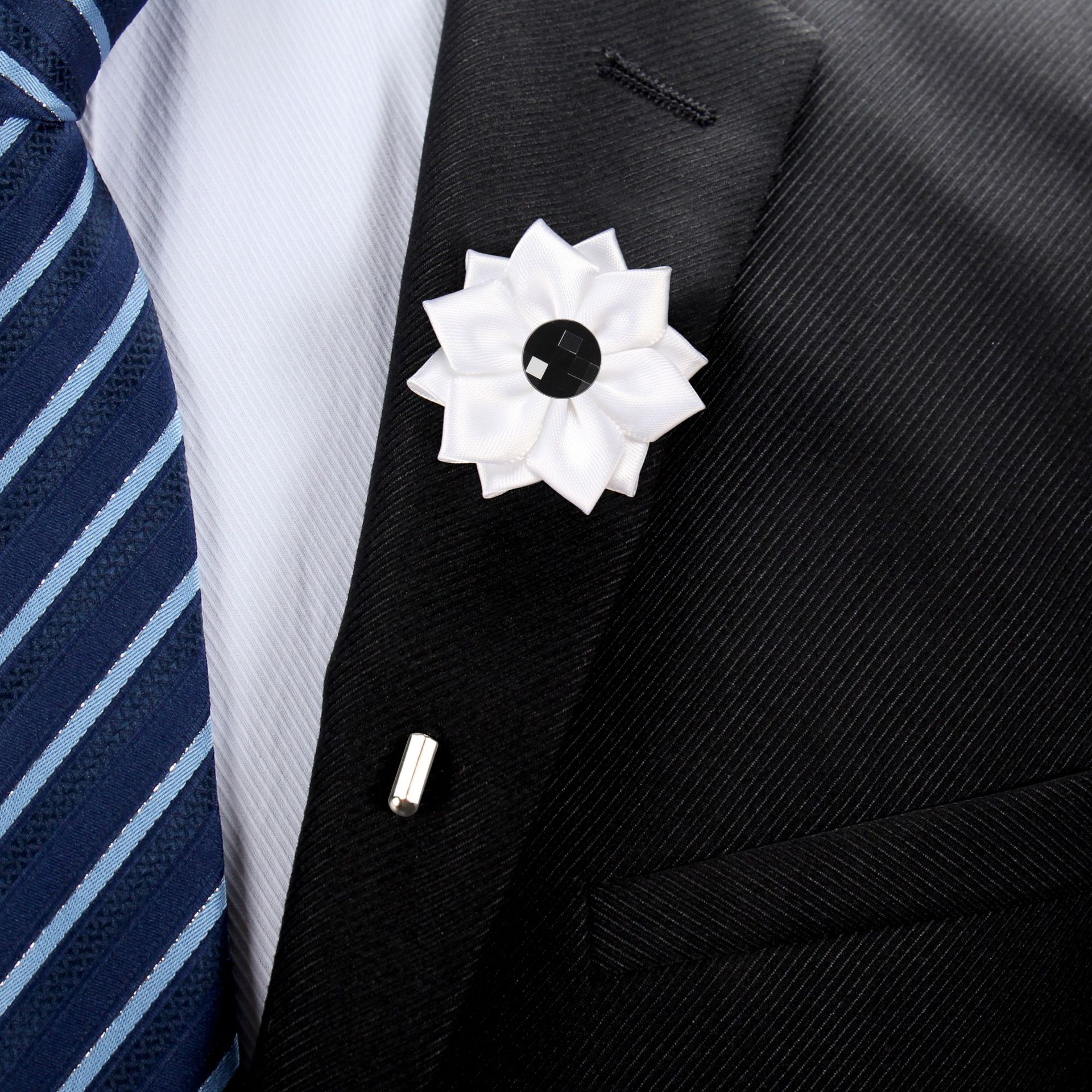 mei-069新款双层亚力扣胸针精致英伦织带男士胸花高档纯手工领针