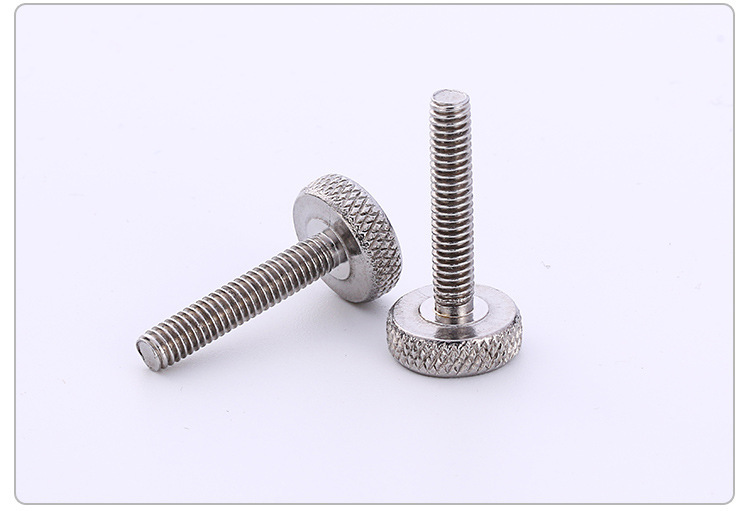 304不锈钢gb835滚花大圆头手拧螺钉/滚花平头螺丝/止定螺钉m3~m8
