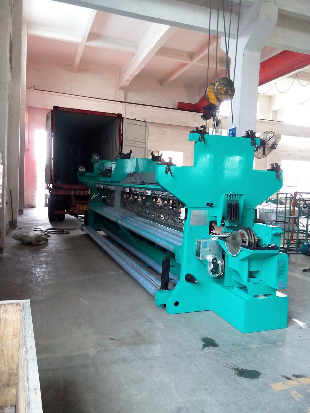 高速单针床开式渔网防尘运动捆草网舌针编织经编机