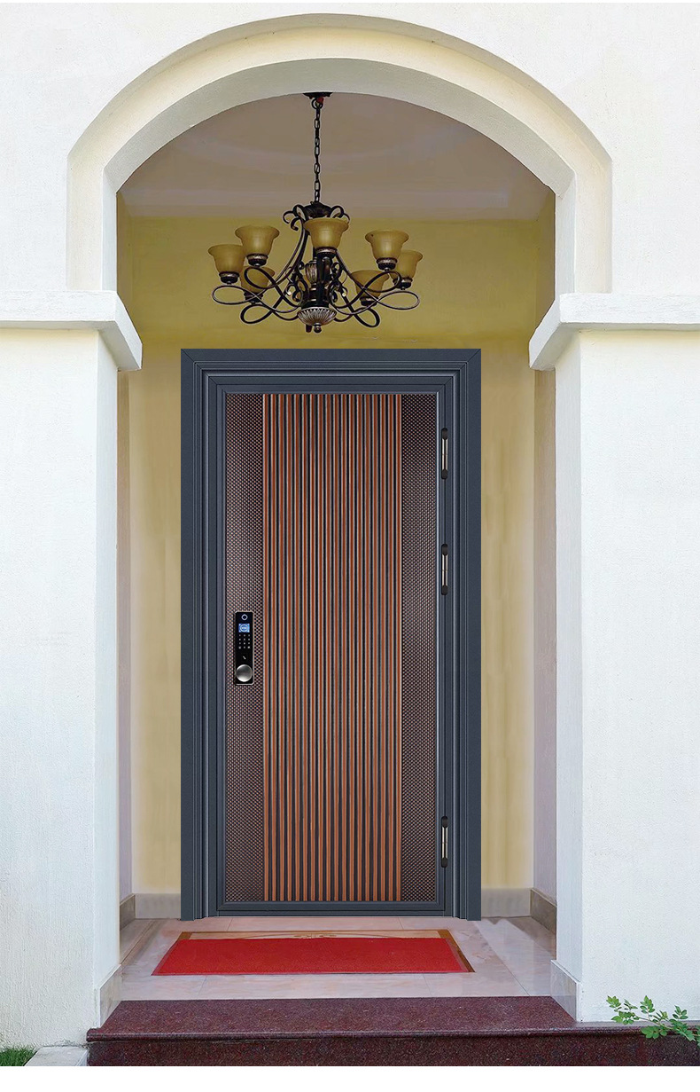 304不锈钢门进户门韩式门单门安全防爆门入户门农村家用大门定制