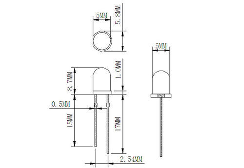 供应5mm圆头有边水清透明黄光长脚led发光二极管585-595nm f5灯珠 东