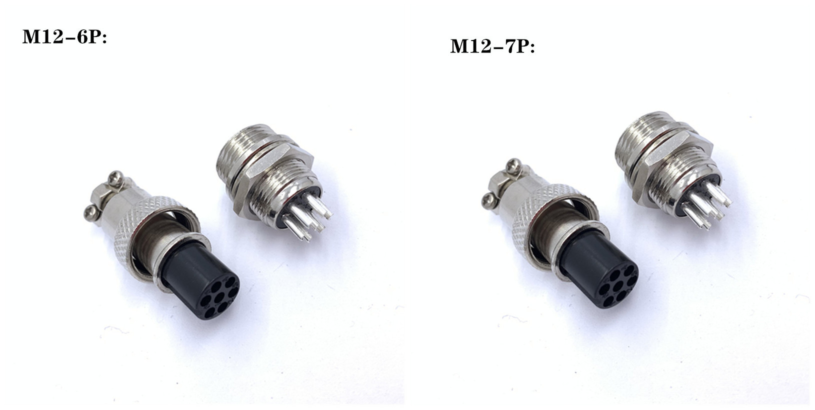 m12电缆式航空插头 gx12面板式连接器 2芯 3芯 4芯 5芯 6芯 7芯