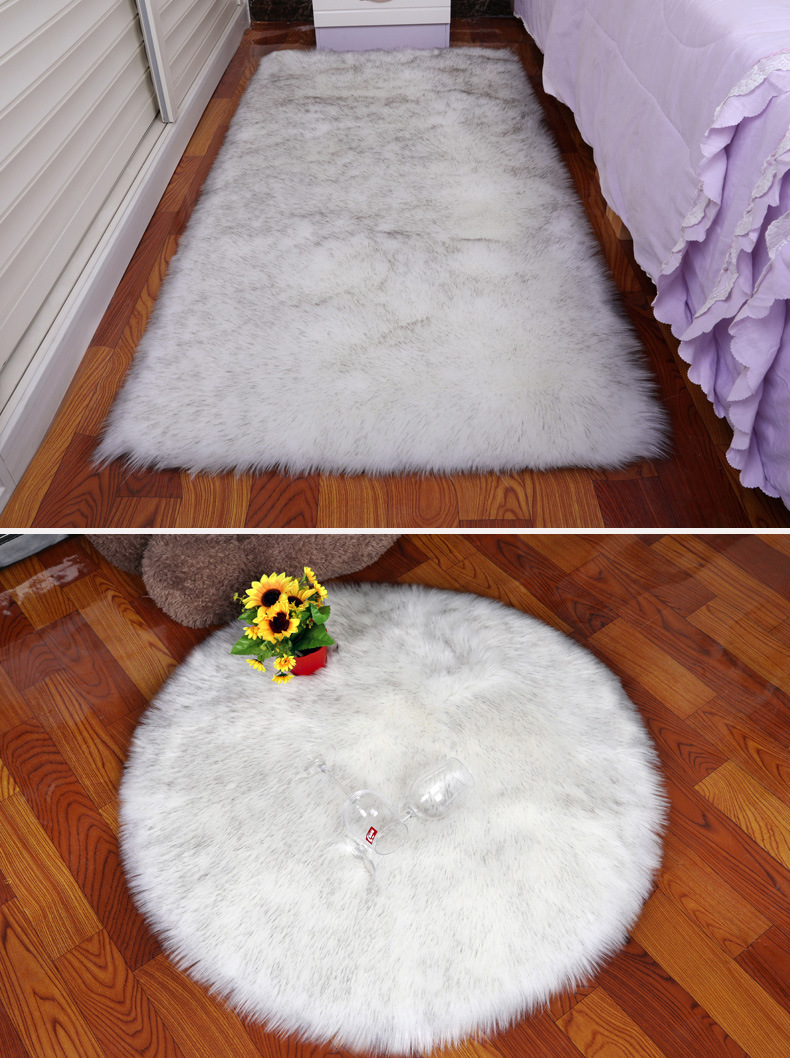 长毛绒地毯卧室客厅走廊家用仿羊皮地沙发垫欧式儿童房可定制地毯