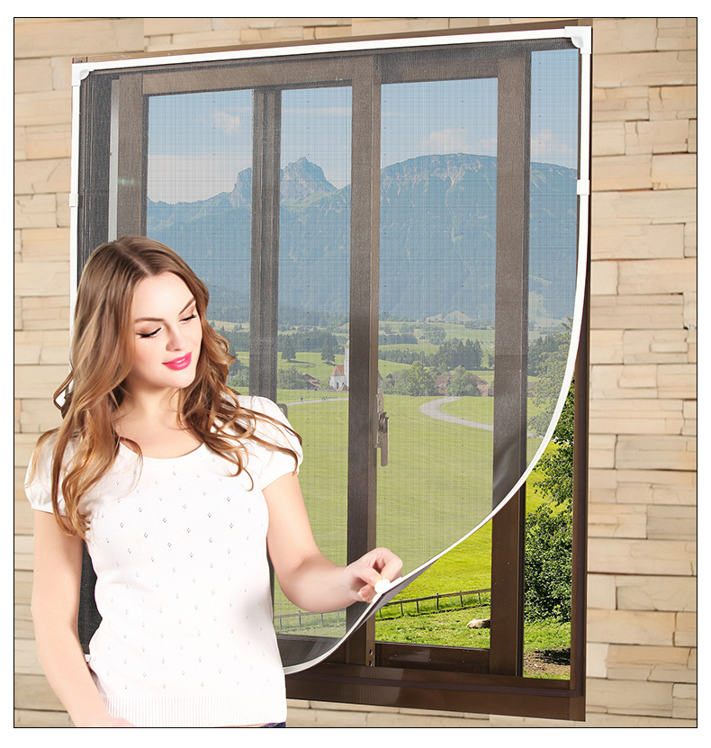 源头厂家直销新磁吸磁性纱窗网窗户防蚊虫防尘纱网框卡槽磁条沙窗