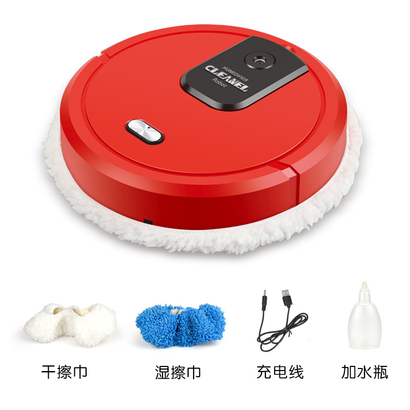 Hot Sale Intelligent Cleaning Robot Humidifying Spray Mopping Wet and Dry Cleaning USB Rechargeable Foreign Trade