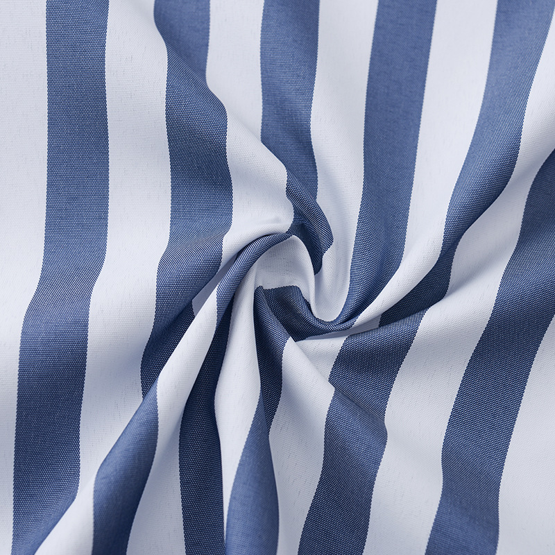 全涤色织布 条纹衬衫面料 涤纶细条白条条子布 服装鞋材箱包布料
