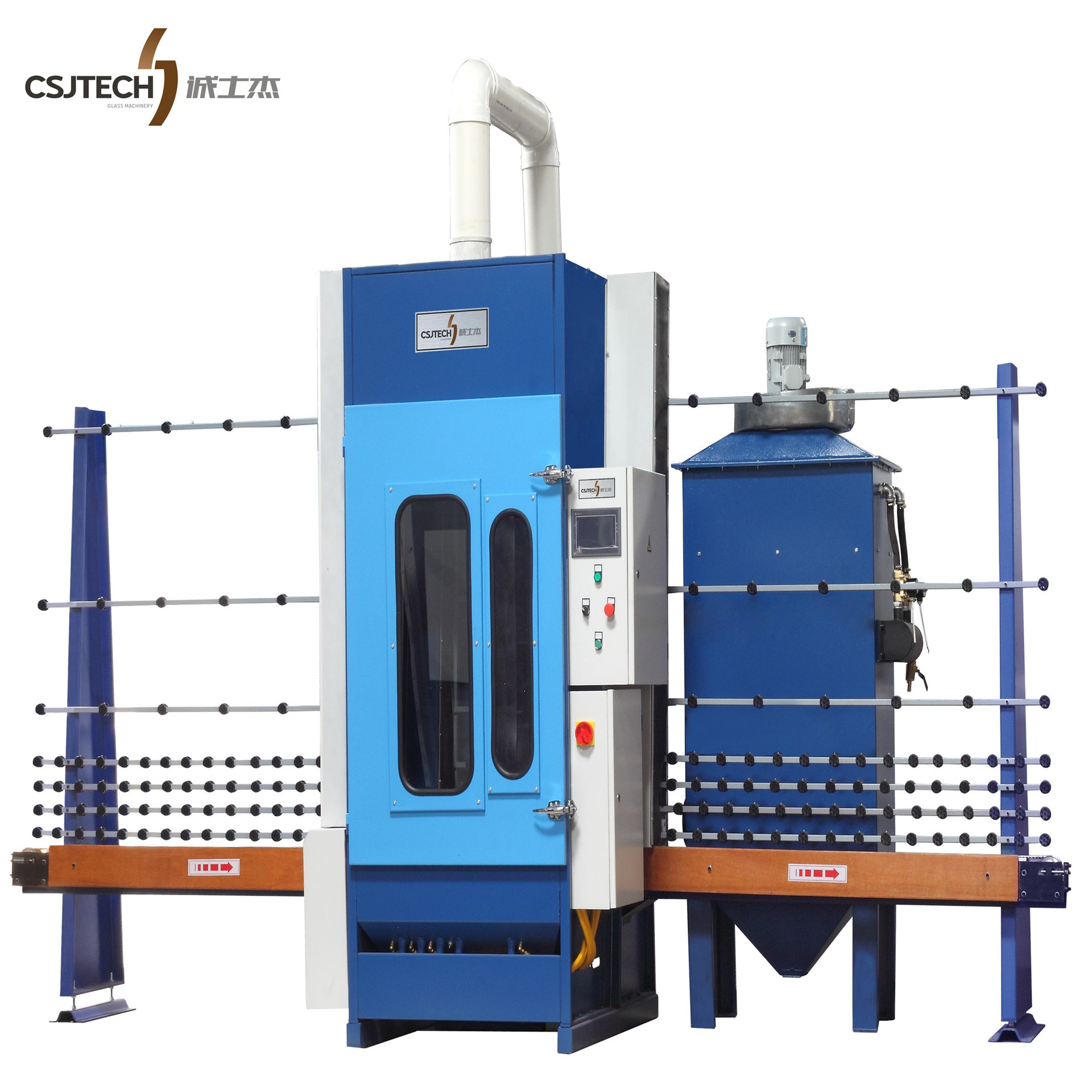 全自动玻璃喷砂机 大型平面输送式自动喷砂机 杰仕诚机械