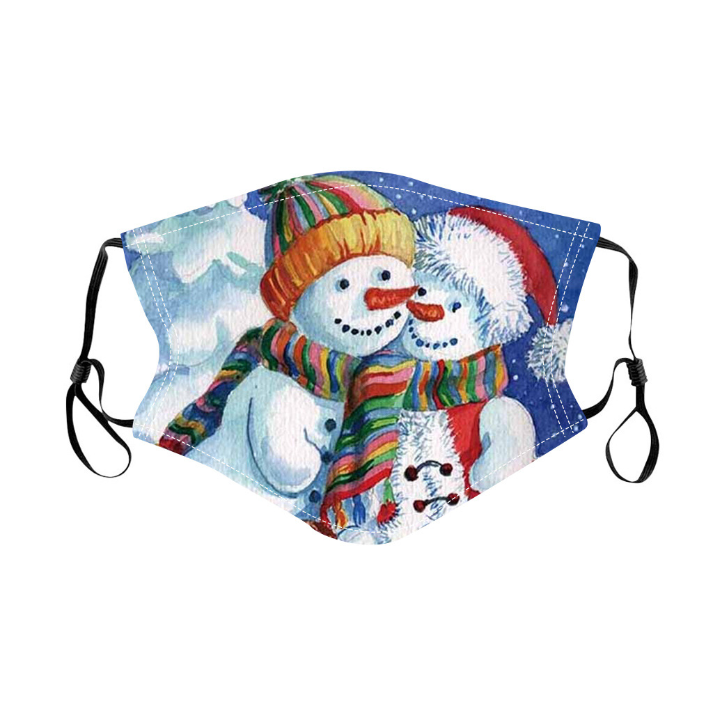 现金男女圣诞节口罩个性表情黑色口罩防尘棉口罩亚马逊印花口罩