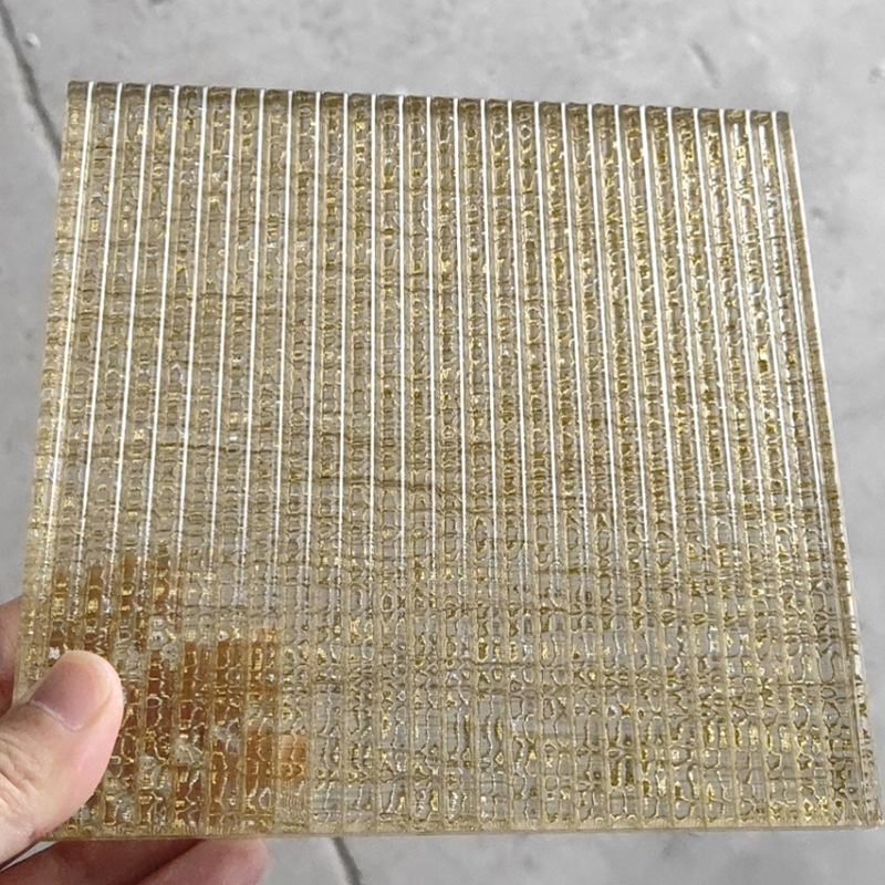 条纹聚光夹丝玻璃 办公室窄框背景墙隔断艺术夹绢玻璃夹胶玻璃