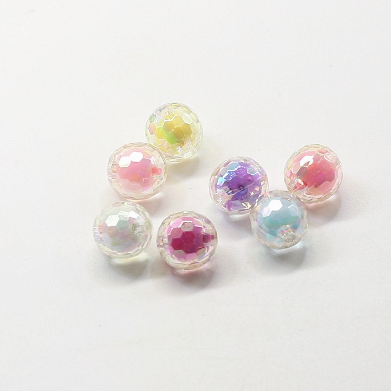 韩国七彩珠中珠 diy手工饰品配件包包编织地球珠发饰发绳配件批发