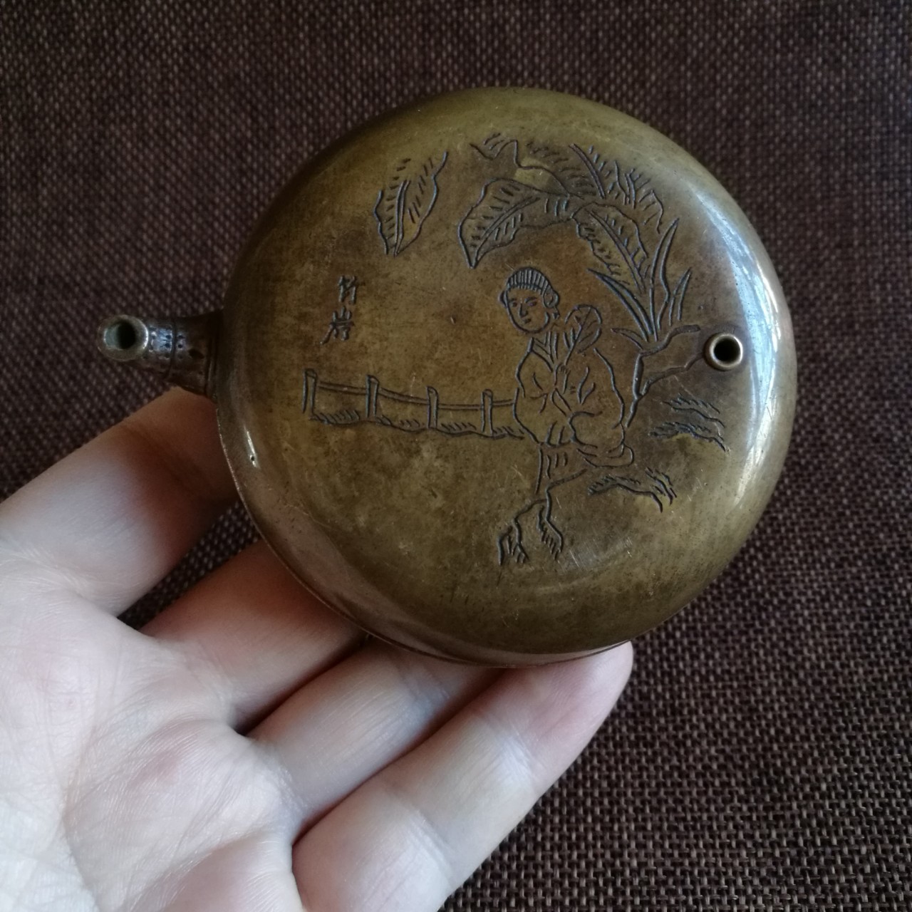 古玩收藏仿古黄铜纯铜文房水滴 荣宝斋文房水滴 文房书法用品